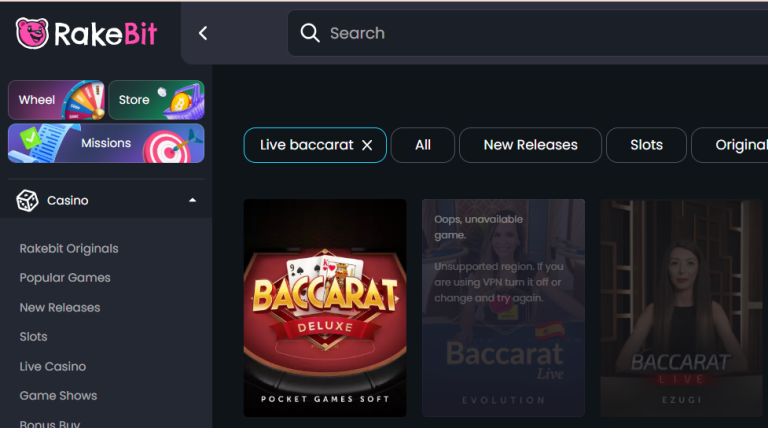 Baccarat Online Casino Sites
