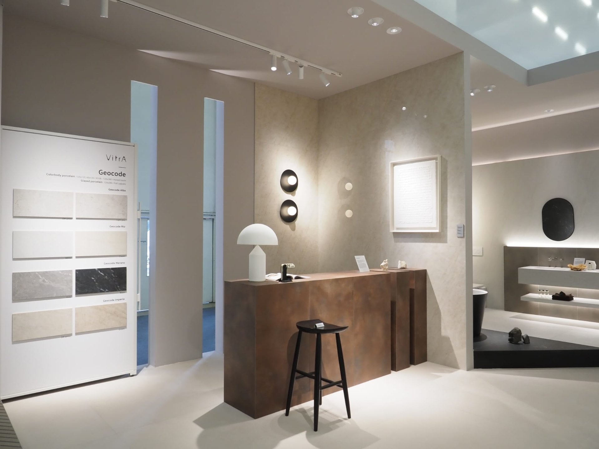 Geocode collection display on the VitrA Tiles stand: New Codes of Design and "The Code" Concept Presented by VitrA Tiles at Cersaie