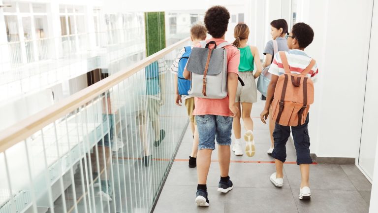 Why School Refurbishment in 2026 Needs to Consider Accessibility from the Start Pupils walking along a bright school corridor, the kind of circulation route a refurbishment should make step-free
